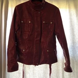 Red leather jacket